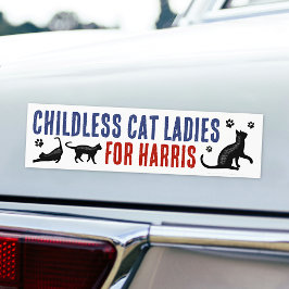 Kamala Harris社長2024 Chilless Cat Ladeys バンパーステッカー