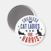 Kamala Harris社長2024 Chilless Cat Ladeys マグネット (正面/裏面)