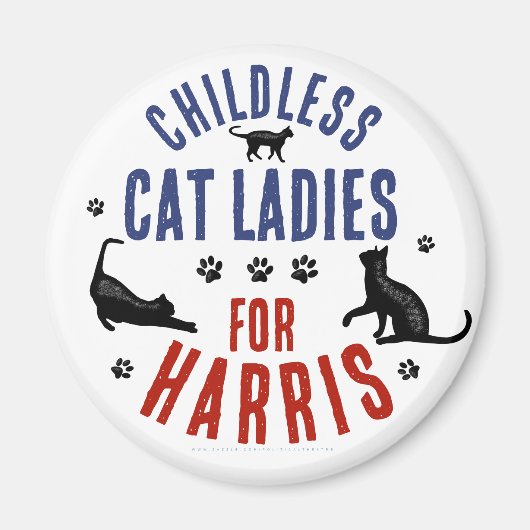 Kamala Harris社長2024 Chilless Cat Ladeys マグネット (正面)