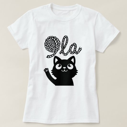 Kamala Harris社長2024 Comma La Cat and Yarn Tシャツ (デザイン正面)