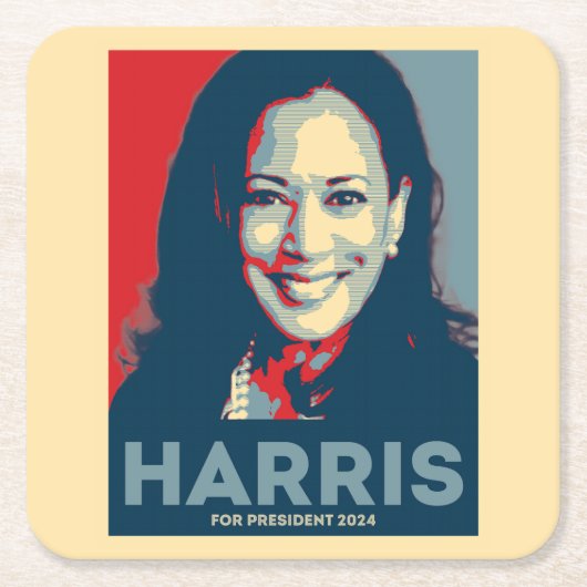Kamala Harris社長2024 - Hope スクエアペーパーコースター (正面)