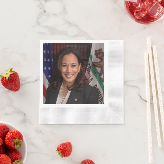Kamala Harris米国副社長、バイデン氏2024 縁ありカクテルナプキン (インサイチュ)