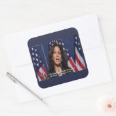 Kamala Harris & アメリカンドリーム 引用ステッカー スクエアシール (封筒)