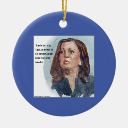 Kamala Harris 引用句 セラミックオーナメント (正面)