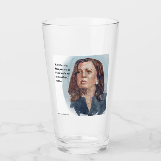 Kamala Harris 引用句 タンブラーグラス (正面)