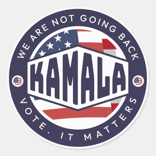 Kamala Harris：戻らない ラウンドシール (正面)