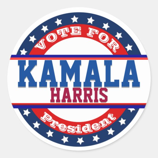 Kamala Harris – 選挙運動テンプレート ラウンドシール (正面)