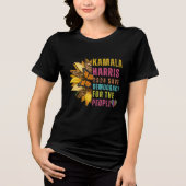 Kamala Harris 2024から救Democracy T-Shirt トライブレンドＴシャツ (正面)