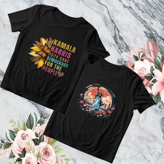 Kamala Harris 2024から救Democracy T-Shirt トライブレンドＴシャツ