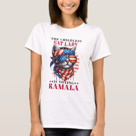 Kamala Harris 2024の愛国キャットレディ Tシャツ
