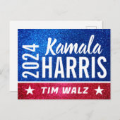 Kamala Harris 2024の進捗状況と統一をサポート ポストカード (正面/裏面)