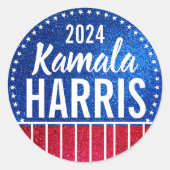 Kamala Harris 2024の進捗状況と統一をサポート ラウンドシール (正面)
