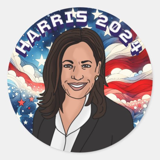 Kamala Harris 2024への投票 ラウンドシール (正面)