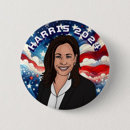 Kamala Harris 2024への投票 缶バッジ (正面)