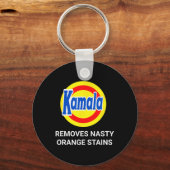 Kamala Harris 2024オレンジ色の汚れ扱いにくおもしろいを除去 キーホルダー (正面)