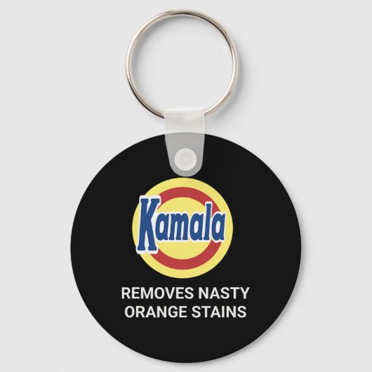 Kamala Harris 2024オレンジ色の汚れ扱いにくおもしろいを除去 キーホルダー (正面)