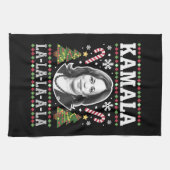 Kamala Harris 2024クリスマスコンマLaクリスマス キッチンタオル (横)