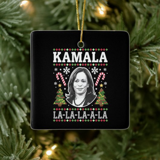 Kamala Harris 2024クリスマスコンマLaクリスマス セラミックオーナメント (ツリー)