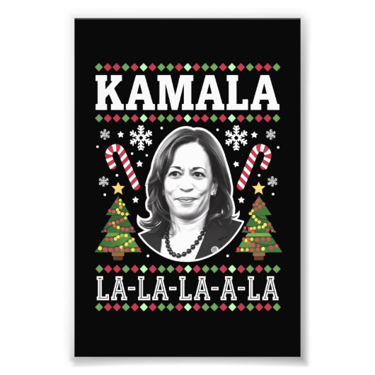 Kamala Harris 2024クリスマスコンマLaクリスマス フォトプリント (正面)