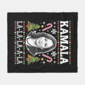 Kamala Harris 2024クリスマスコンマLaクリスマス フリースブランケット (正面(横))