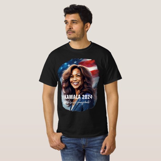 Kamala Harris 2024グラフィックモダンアートメンズ Tシャツ (正面フル)