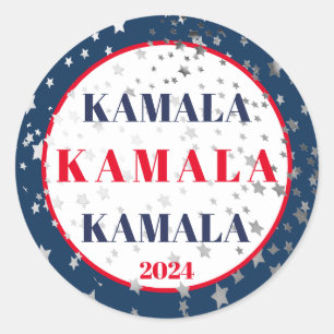 Kamala Harris 2024サポート赤白青 ラウンドシール