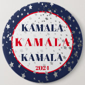 Kamala Harris 2024サポート赤白青 缶バッジ (正面)