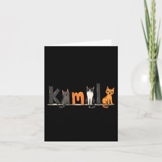 Kamala Harris 2024フェミニストのための子供のない猫の女性 カード (正面)