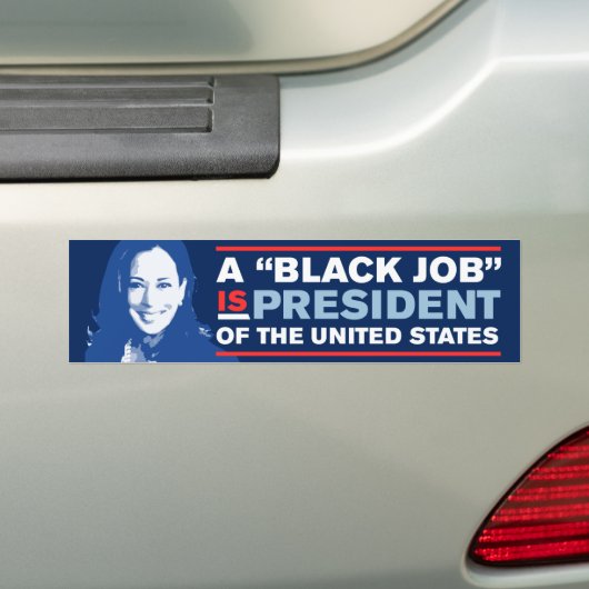Kamala Harris 2024ブラックジョブは社長 バンパーステッカー (車上)