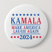 Kamala Harris 2024再びアメリカを笑わせる 缶バッジ (正面)