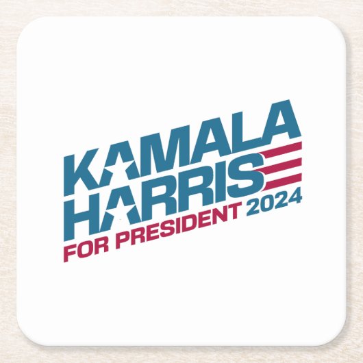 Kamala Harris 2024大統領選挙キャンペーン スクエアペーパーコースター (正面)