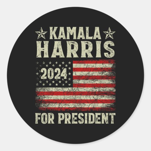 Kamala Harris 2024大統領選挙キャンペーン ラウンドシール (正面)