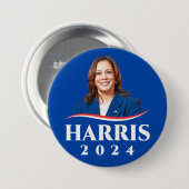 Kamala Harris 2024年選挙の写真 缶バッジ (正面&裏面)