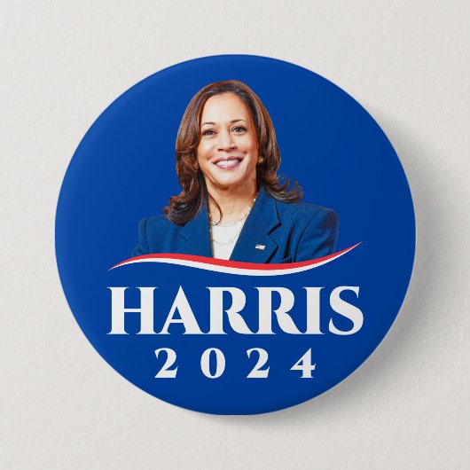 Kamala Harris 2024年選挙の写真 缶バッジ (正面)