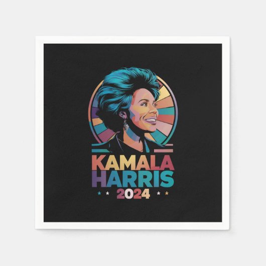 Kamala Harris 2024投票の投票で大統領に就任したカマラハリス スタンダードカクテルナプキン (正面)