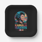 Kamala Harris 2024投票の投票で大統領に就任したカマラハリス ペーパープレート (正面)