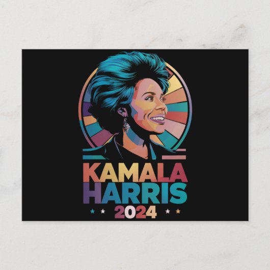Kamala Harris 2024投票の投票で大統領に就任したカマラハリス ポストカード (正面)