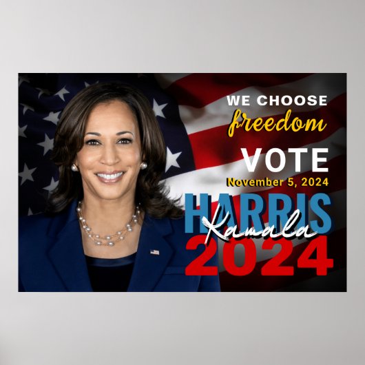 Kamala Harris 2024投票愛国運動 ポスター (正面)