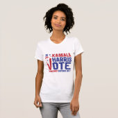 Kamala Harris 2024投票「民主主義は依存している」 Tシャツ (正面フル)