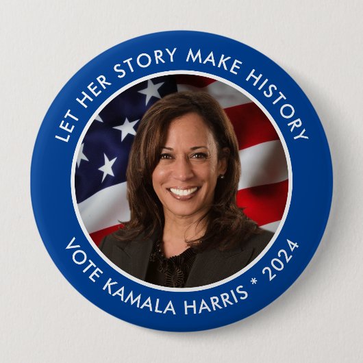 Kamala Harris 2024歴史的収集可能写真 缶バッジ (正面)