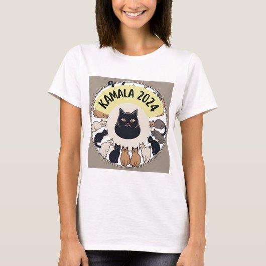 KAMALA HARRIS 2024猫用Tシャツ Tシャツ (正面)