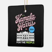 Kamala Harris 2024社会民主党投票ブルー セラミックオーナメント (左)