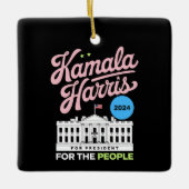 Kamala Harris 2024社会民主党投票ブルー セラミックオーナメント (正面)