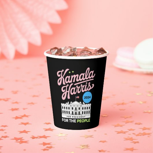 Kamala Harris 2024社会民主党投票ブルー 紙コップ (インサイチュ)