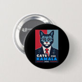 Kamala Harris 2024社長の猫を探す 缶バッジ (正面&裏面)