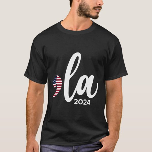 Kamala Harris 2024社長Comma La おもしろい Tシャツ (正面)