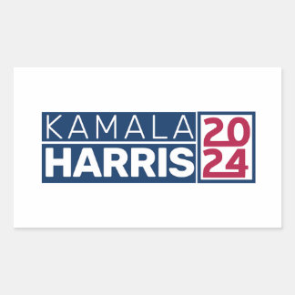 Kamala Harris 2024米国国旗のヴィンテージ 長方形シール