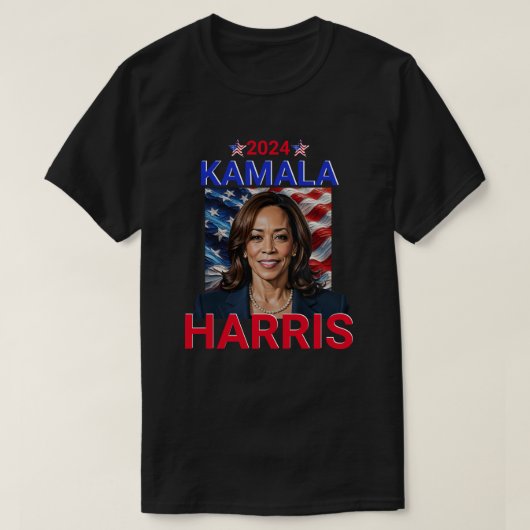 Kamala Harris 2024赤、白、青 Tシャツ (デザイン正面)