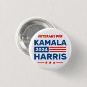 Kamala Harris 2024選挙の退役軍人 缶バッジ (正面&裏面)