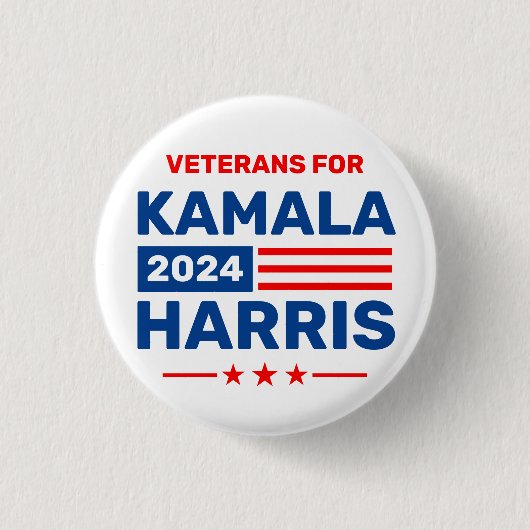 Kamala Harris 2024選挙の退役軍人 缶バッジ (正面)